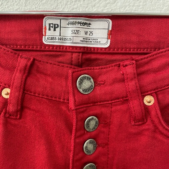 Free People Skinny Button Fly Ankle Jeans - Picture 2 of 6